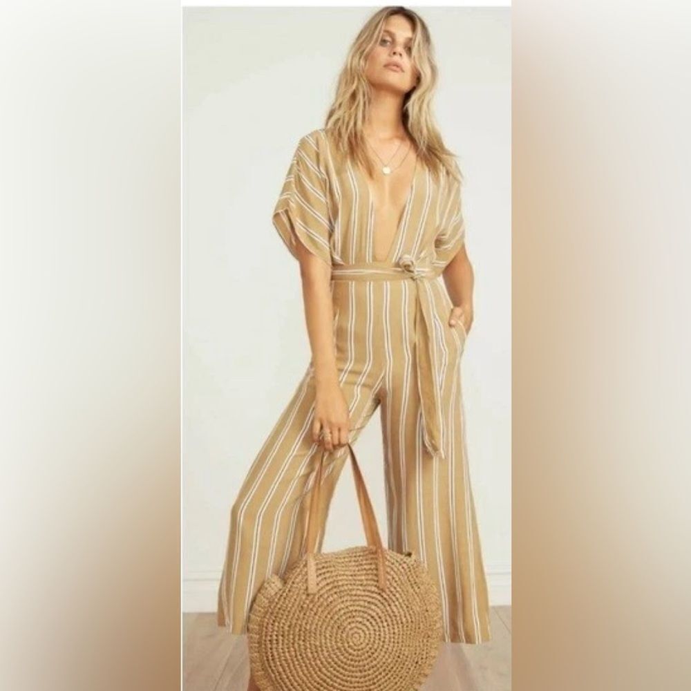 Faithfull The Brand Cedric Jumpsuit Clarke Stripe Size 2 NWT